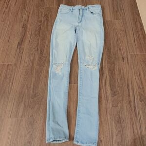 Abercrombie & Fitch Light Blue Ripped Skinny Jeans